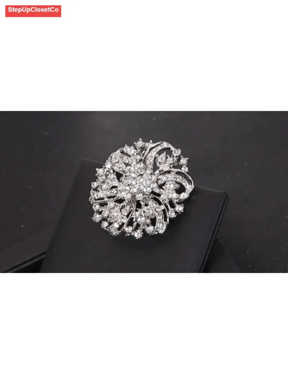 Crystal Bridal Flower Brooch Corsage Vintage Inspired Pin for Wedding Party